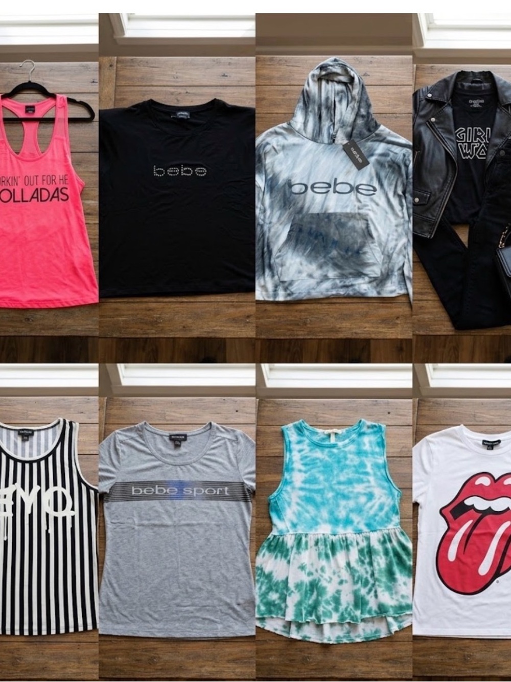 Bundle of 8 women’s tshirts hoodies workout casual shirts S-XL tops